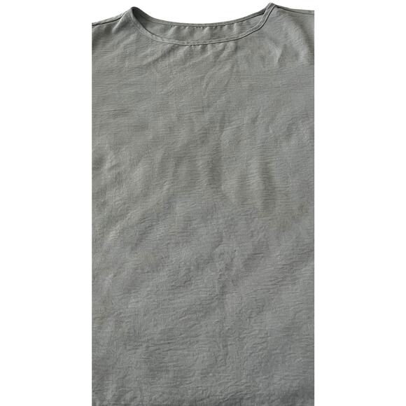 SHEIN CURVE SHORT RUFFLED SLEEVE ROUND NECK BLOUSE, WOMENS, 3XL, MED. GREY - Picture 4 of 11